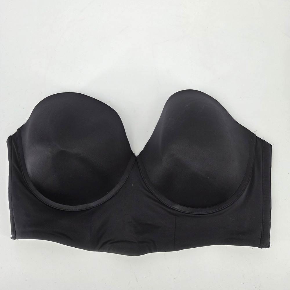 Cacique Black Strapless Multi-Way Underwire Bra 40G Smooth Seamless S - Picture 1 of 3